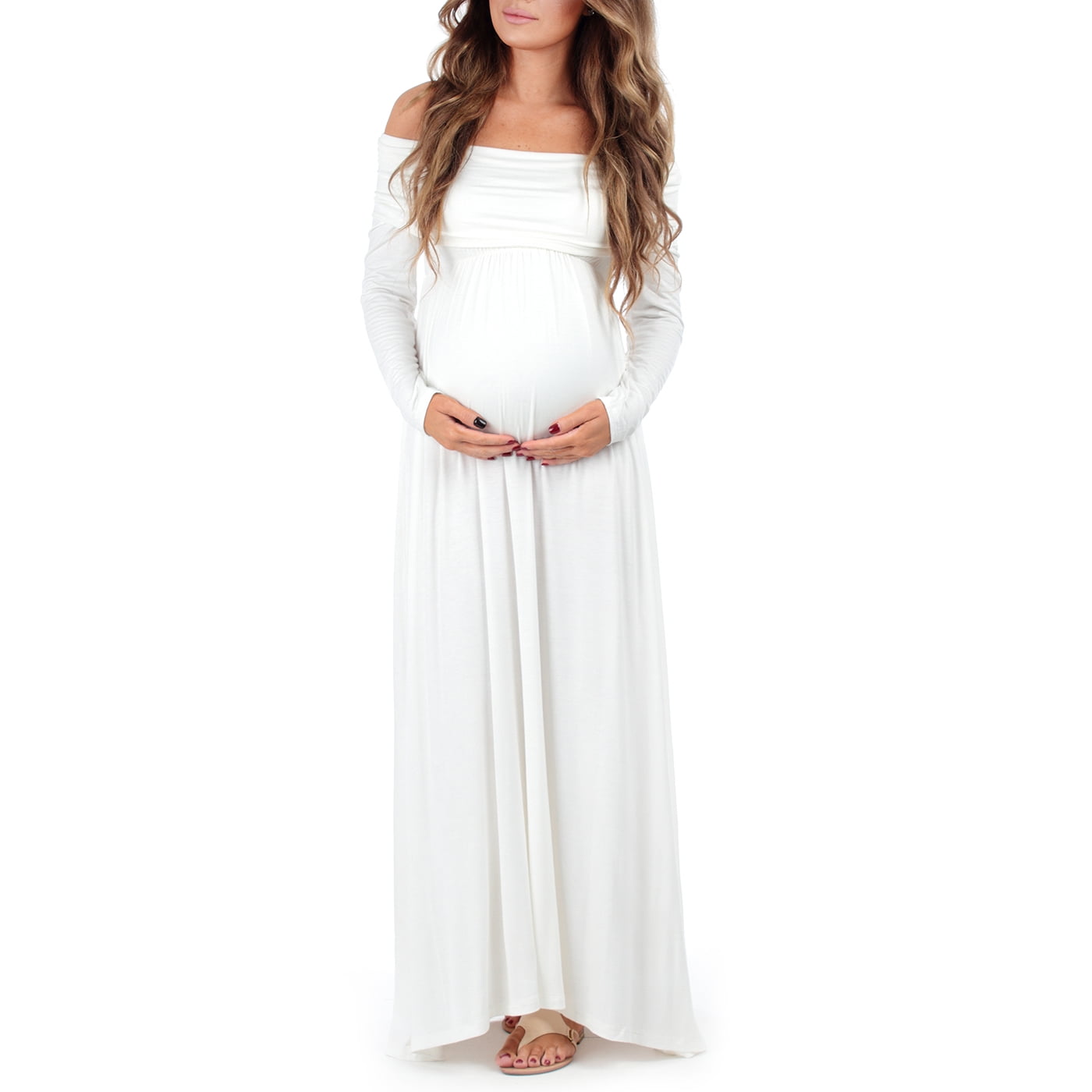 Black Cherry Womens Cowl Neck Ruched Shoulder Maternity Nursing Maxi Dress