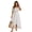 White, variant on Women's Eyelet Ruffled Hem Off-Shoulder Dress with Lace Detailing and Slit Slight Stretch 100% Polyester Fabric