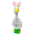 thumbnail image 6 of CoreLiving Easter Porch Goose Outfit with Soft Bunny Ear Headband and Colorful Floral Knit Scarf, Cute Spring Clothes Accessories for 23 Inch Large Cement or Plastic Lawn Goose Statue Decor, 6 of 7