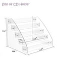 thumbnail image 6 of CD Holder 5 Tier, Clear CD Organizers, CD Display Rack Holds Up to 30 Standard DVD Cases for Media Shelf Storage,1 x CD Holder 5 Tier,Transparent, 6 of 6