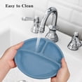 thumbnail image 5 of Garvee Suction Plates for Babies & Toddlers, 100% Silicone, Plates Stay Put with Suction Feature | Divided Design | Microwave & Dishwasher Safe | 3 Pack, 5 of 6