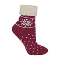 thumbnail image 1 of Ladies Wool Bed Socks with Fairisle Design | Sock Snob | Thermal Lounge Socks for Winter, 1 of 2