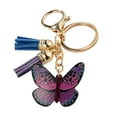 thumbnail image 4 of Colorful Butterflies Acrylic Keychain Female Car Keys Chain Rings Bag Pendant - First Nations, 4 of 5