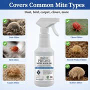 Premo Guard Natural Mite Spray 16 oz – Plant-Based Treatment for Dust, Spider, Carpet, Bird, and Rat Mites – Safe for Home, Bedding, and Furniture When Used as Directed