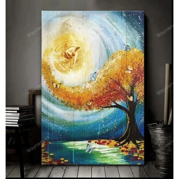 Poster Jesus And Beautiful Tree - Take His Hand Jesus Portrait, Print ... Wall Art, Unframed Prints For Home Or Office, Perfect Gift For Everyone, 8x12