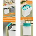 thumbnail image 2 of 2.4 Gallon Kitchen Compost Bin for Counter Top or Under Sink,Hanging Kitchen Trash Can,Plastic Wall Mounted Garbage Can,Small Kitchen Waste Basket,Food Waste Bin for Countertop,Grey, 2 of 5