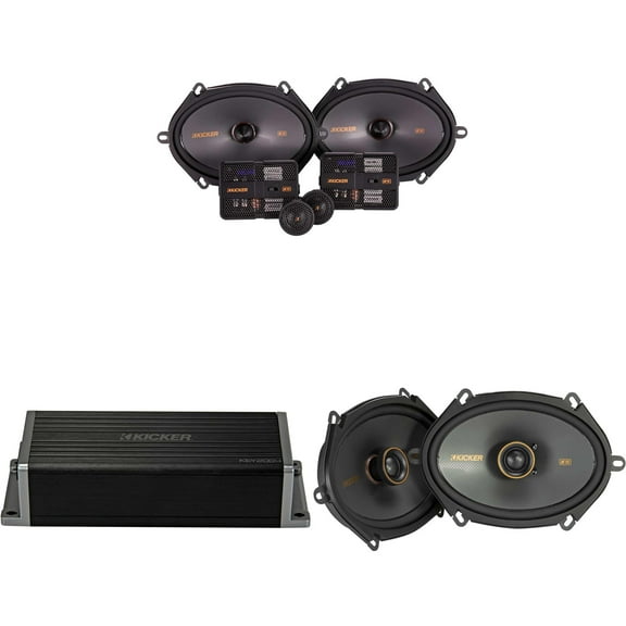 Kicker 47KEY2004 4-Channel DSP Smart Amp w/ 51KSS 6x8" & 6x8" Audio Upgrade Bundle