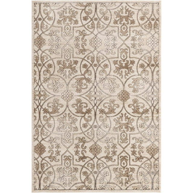 Unique Loom Rushmore Tone-on-Tone Intricate Rug 6' x 9' Rectangle Tan/Beige