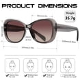 thumbnail image 4 of KANASTAL Shiny Gray Sunglasses Polarized for Women Elegant Transparent Thicked Frame Fahion Oval Party Shades Driving Traveling Summer Beach Shopping Gradient Brown Lenses, 4 of 6