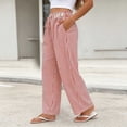 thumbnail image 6 of BUIGTTKLOP Pants for Women Drawstring High Waisted Casual Pants Striped Wide Leg Trousers with Pockets, 6 of 6