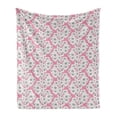 thumbnail image 1 of Cherry Blossom Soft Flannel Fleece Throw Blanket, Hand Drawn Flourish Cherry Flowers with Distinctive Anthers, Cozy Plush for Indoor and Outdoor Use, 70" x 90", Dark Taupe Pale Pink, by Ambesonne, 1 of 6