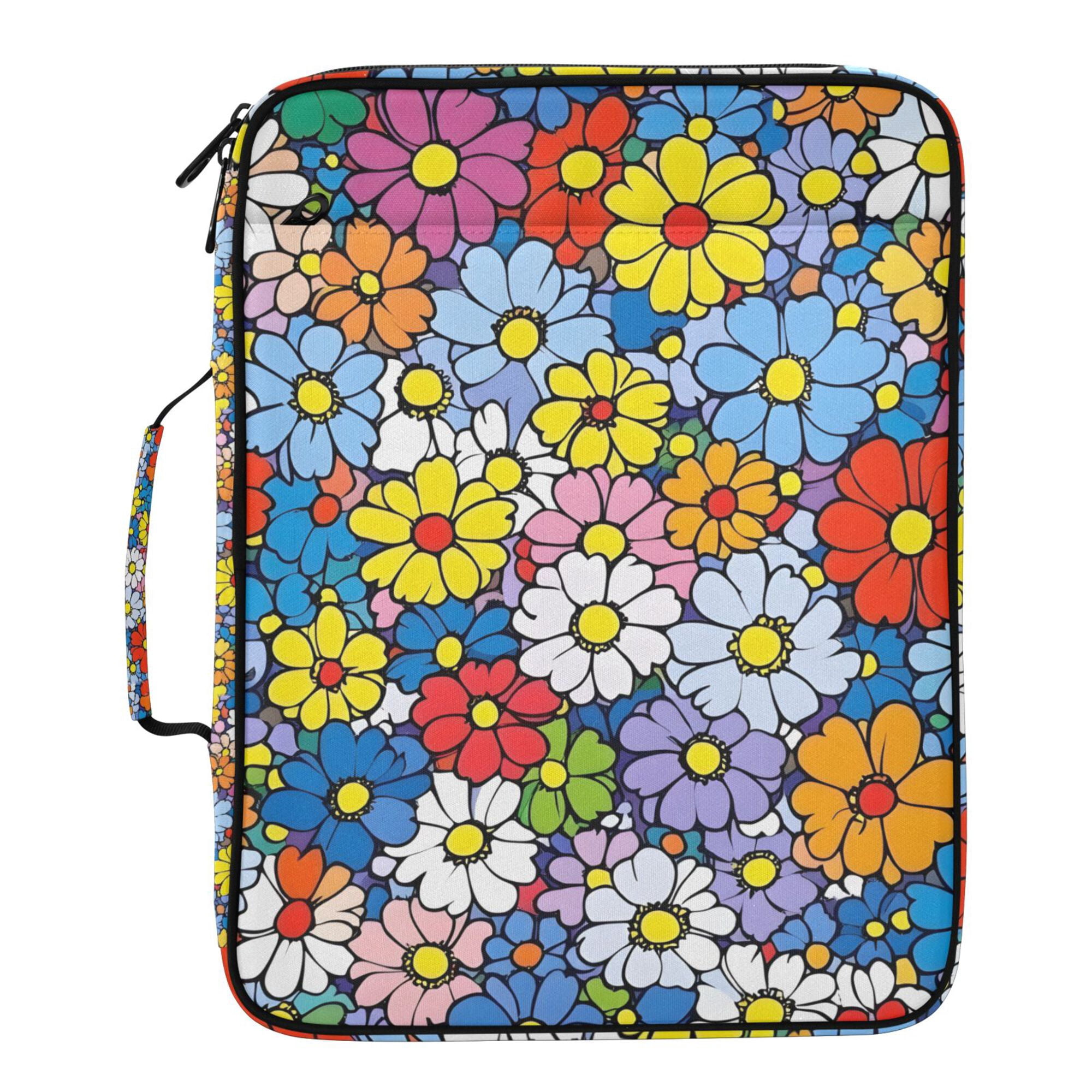 FORMRS Accordion File Folder A4 Size 7-Pocket Expanding Document Organizer Bag with 3 Ring Binder, Floral Fiesta