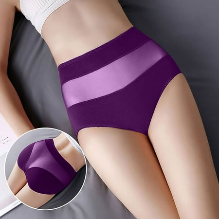 Big Savings: Women Panty  Braguitas de Algodón para Mujer  Women s Solid High Waist Tummy Controlling Warm Underwear Sexy Underwear Briefs SOPATENOR Purple XL