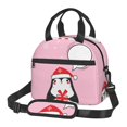 thumbnail image 1 of DouZhe Lunch Bags for Women and Men, Cartoon New Year Bird Pink Penguin Prints Reusable Portable Insulated Cooler Waterproof Lunch Tote Bag for Travel Work School Picnic, 1 of 7
