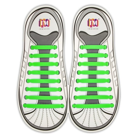 

INMAKER No Tie Shoe Laces for Adults and Kids Elastic Shoelaces for Sneakers Rubber Silicone Tieless Laces