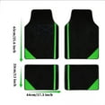 thumbnail image 6 of Leadwolf Car Floor Mats for Hyundai for TUCSON Hybrid Vinyl Carpet Protection All Weather Front & Rear Full Set Velvet Colored Stripe Black and Green 4pcs, 6 of 6