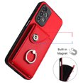 thumbnail image 3 of Wallet Case Compatible for Samsung Galaxy A13 4G with Card Holder, Rotation Finger Ring Kickstand Card Slots Case, Classic PU Leather Shockproof Magnetic Button Cover for Galaxy A13 4G, Red, 3 of 6