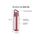 thumbnail image 2 of Botella De Vidrio Para Agua Bebidas Tapa De Bambu Silicona Xtellar Color Rosa, 2 of 4