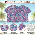 thumbnail image 3 of Neon Flower Hawaiian Shirt for Men, Flower Lovers Gifts, Button Down Summer Beach Short Sleeve, Sizes S-5XL, 3 of 4