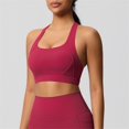 thumbnail image 5 of Sport Bras For Women Solid Color Full Coverage Support Bra Red Size L, 5 of 7