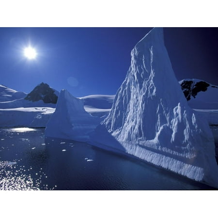 Iceberg Grounded near Shore in Paradise Bay, Antarctic Peninsula, Alaska, USA Print Wall Art By Hugh