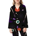 thumbnail image 3 of WOYY Girls Halloween Pajama Set Notch Collar Long Sleeve Shirt with Pants PJs, Sizes 3-14, 3 of 4