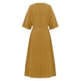 thumbnail image 3 of Ketyyh-chn99 Robe pour Femme Grande Taille Robe Évasée à Fleurs Manche à Volants à Étages Robe Trapèze Courte Jaune,P, 3 of 4