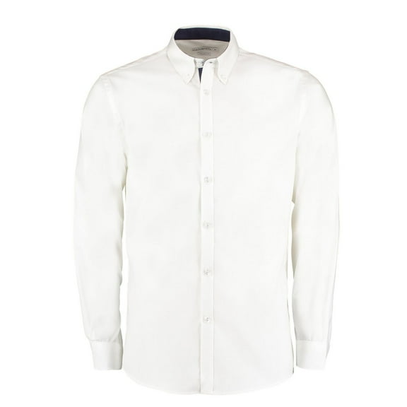 Kustom Kit Mens Premium Contrast Oxford Long-Sleeved Shirt