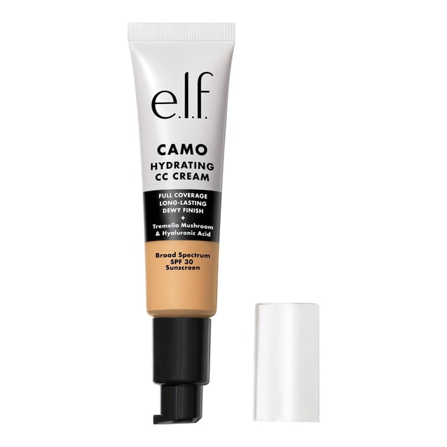 Camuflaje hidratante CC Cream e.l.f., SPF 30, cobertura total, tamaño medio, 330 W