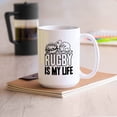 thumbnail image 2 of Awesome Rugby Decorative Mug, Rugby Is My Life Pottery Teacup, Unique Rugby Coffee Mug, Rugby White Ceramic Tea Mug, Rugby Mug Cup 15 Oz., 2 of 7