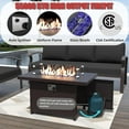 thumbnail image 6 of Kullavik Aluminum Patio Furniture Set,5 Pieces Modern Outdoor Conversation Set w/43in Gas Fire Pit Table, Outdoor Metal Sectional Sofa with 55000 BTU Propane Fire Pit,Black, 6 of 7