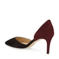 thumbnail image 2 of YDN Women Graceful Stilettos High Heels D'Orsay Pumps Pointed Closed Toe Slip On Classic Party Dressy Shoes Size 7 Black Red, 2 of 4
