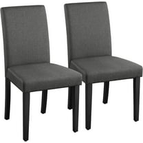 Dining Chairs Set of 2 Fabric Upholstered Parson Kitchen Chairs with Padded Seat and Solid Wood Legs for Dining Room/Restaurant, Dark Gray