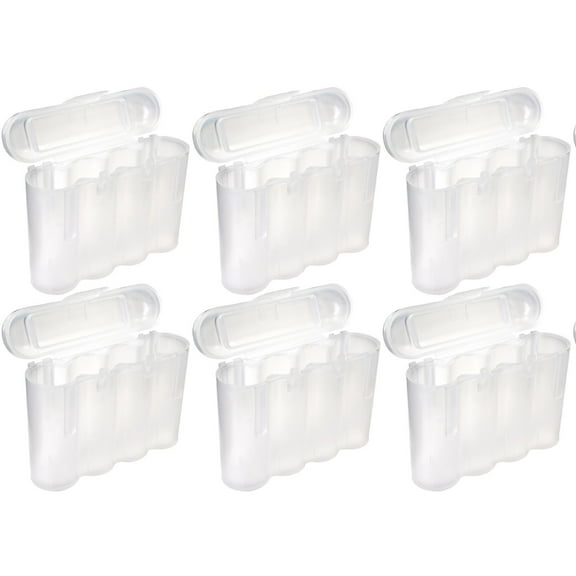 Six (6) EBC Battery AA AAA Clear Plastic Battery Storage Case Holder Box USA Ship