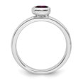 thumbnail image 2 of 925 Sterling Silver Stackable Expressions Cushion Cut Rhodolite Garnet Ring Size: 8; for Adults and Teens; for Women and Men, 2 of 5