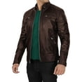 thumbnail image 3 of USTRADEENT Men's Biker Jacket with Lambskin Genuine Leather, 3 of 5