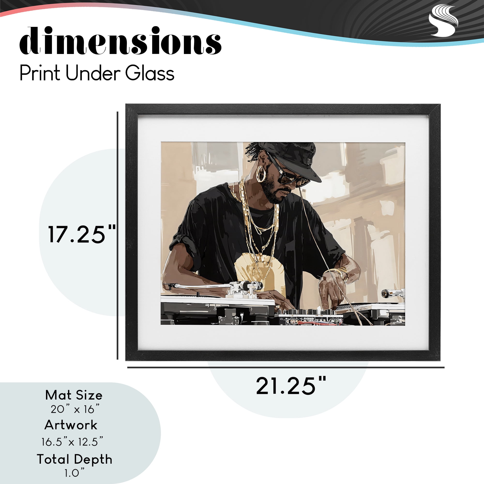 Stupell Industries Timeless DJ with Urban Rhythm Black Framed Print Under Glass, design by Franklyn Gregory