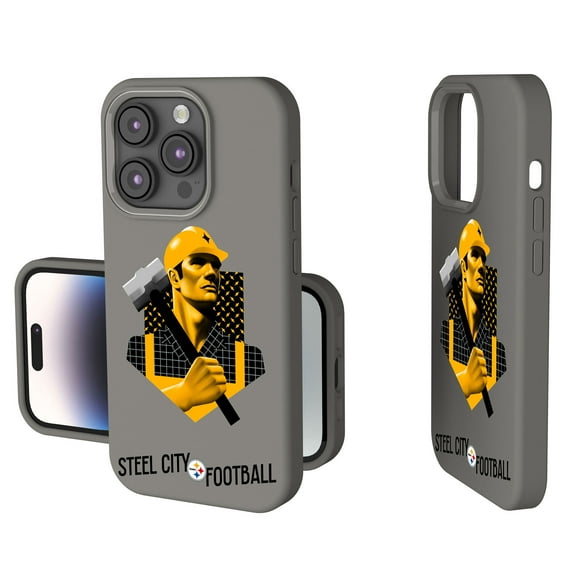 Keyscaper Gray Pittsburgh Steelers 2024 Illustrated Limited Edition Soft Touch iPhone Case