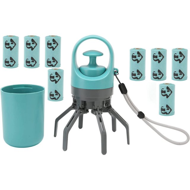 Pooper Scooper,No-Touch Dog Pooper Scooper with Built-in Poop Bag Dispenser Portable and Lightweight Claw Poop Scooper for Dogs Poop Picker Upper Tool for Small Medium and Large Dogs