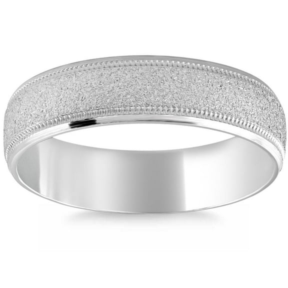 Pompeii Platinum 7mm Flat Comfort Fit Brushed Wedding Band Mens Ring (,)