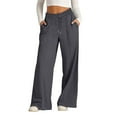 thumbnail image 2 of GiLiling Girls Oversized Wide Leg Sweatpants, Drawstring Kids Baggy Straight Leg Track Pants, Casual Plain Pockets (Dark Gray, 6-7 Years), 2 of 5