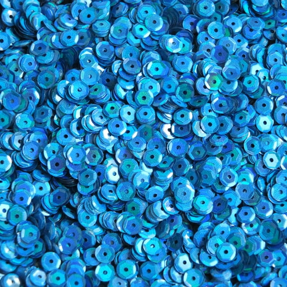 Marine Blue Cup Sequins 5mm Shimmer Lazer Rainbow Made in USA