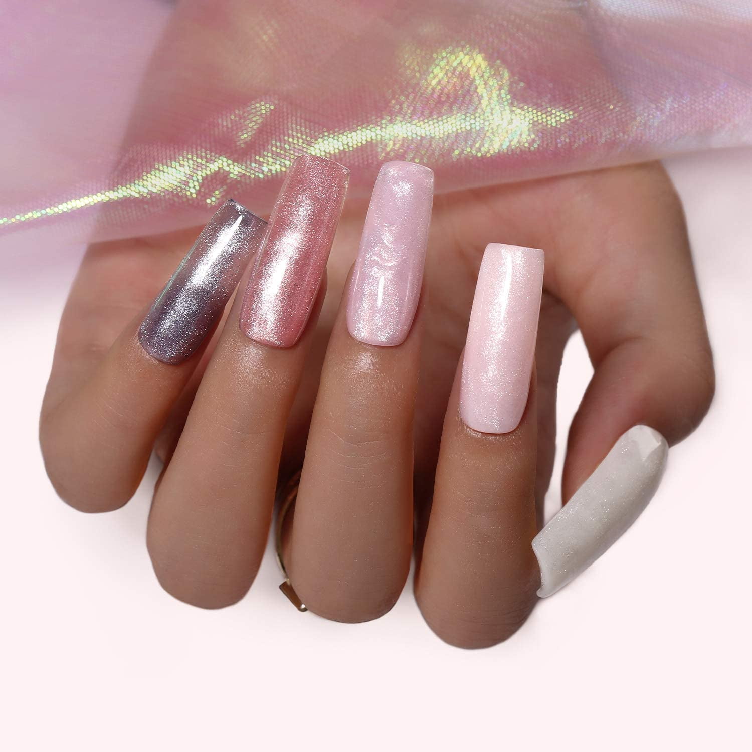 Makartt Glitter Poly Nail Gel Kit, EBEROUGE Set with 12 Glitter Color Nail Builder Nail Gel Kit Fall Gift Beauty Sets Extension Gel Nail All-in-one Kit for Beginner