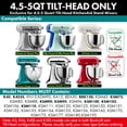 thumbnail image 2 of Batidor plano de repuesto para KitchenAid 4.5-5 cuartos Mezcladores de soporte de cabeza inclinable 18/8 accesorios de acero inoxidable, sin revestimiento, apto para lavaplatos, 2 of 5