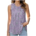 thumbnail image 1 of Tank Top for Women Printed Pullover Fashionable Casual Round Neck Top, 1 of 3