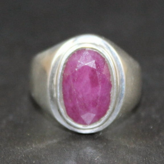 Natural Ruby Gemstone Ring In Strling Silver Handemade Ring For Men And Women Birthstone gift Ribg Mne's