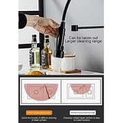 Kitchen Sink Faucet for Bar Farmhouse Commercial, All Copper Black Spring Pull Out Kitchen Sink Hot Cold Water Chrome