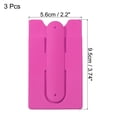 thumbnail image 2 of 3pcs Cellphone Card Holder, Flexible Silicone Stand Card Sleeve with Back Adhesive for Credit Card Earphone, Rose Red, 2 of 5
