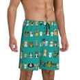 thumbnail image 2 of Lukts Cartoon Dogs for Men's Short Pajama Pants, Elastic Waist Drawstring Casual Shorts, Home Pajamas-Medium, 2 of 6