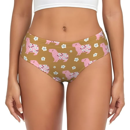 Womens Underwear - Floral Capybaras No Show Seamless Underwear for Women  Soft Comfort Stretch Women s Panties  Hipster Ladies Panties Bikini Underwear Briefs